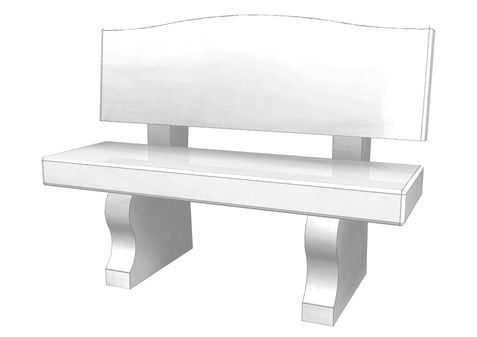 Dessin Banc avec dossier 02 courbe