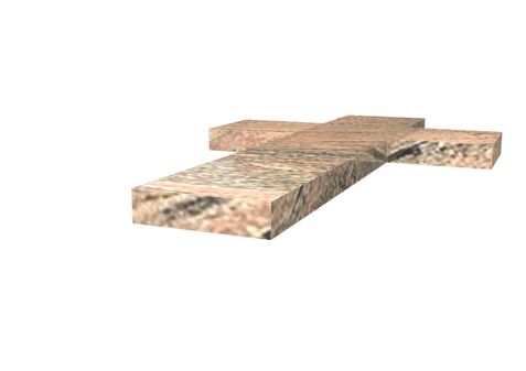 Rendu Croix horizontale à poser 62.5x37.5cm