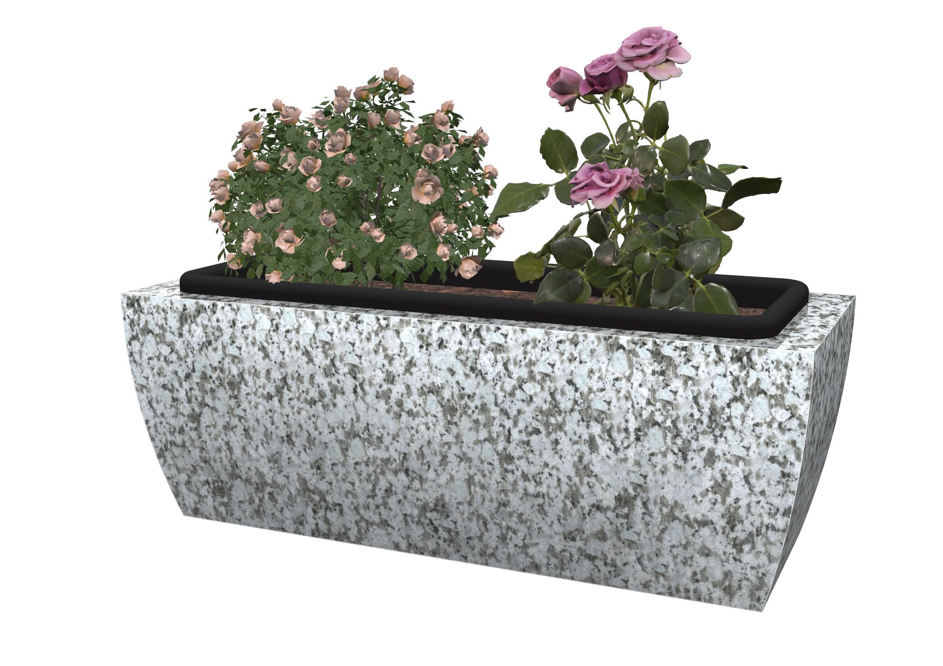 Rendu JARDINIERE GALBEE 56 x 23 x 20h AVEC BAC PLASTIQUE avec le granit undefined