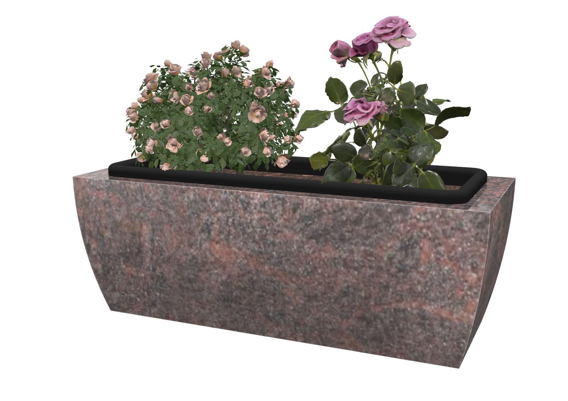 Rendu JARDINIERE GALBEE 56 x 23 x 20h AVEC BAC PLASTIQUE avec le granit undefined