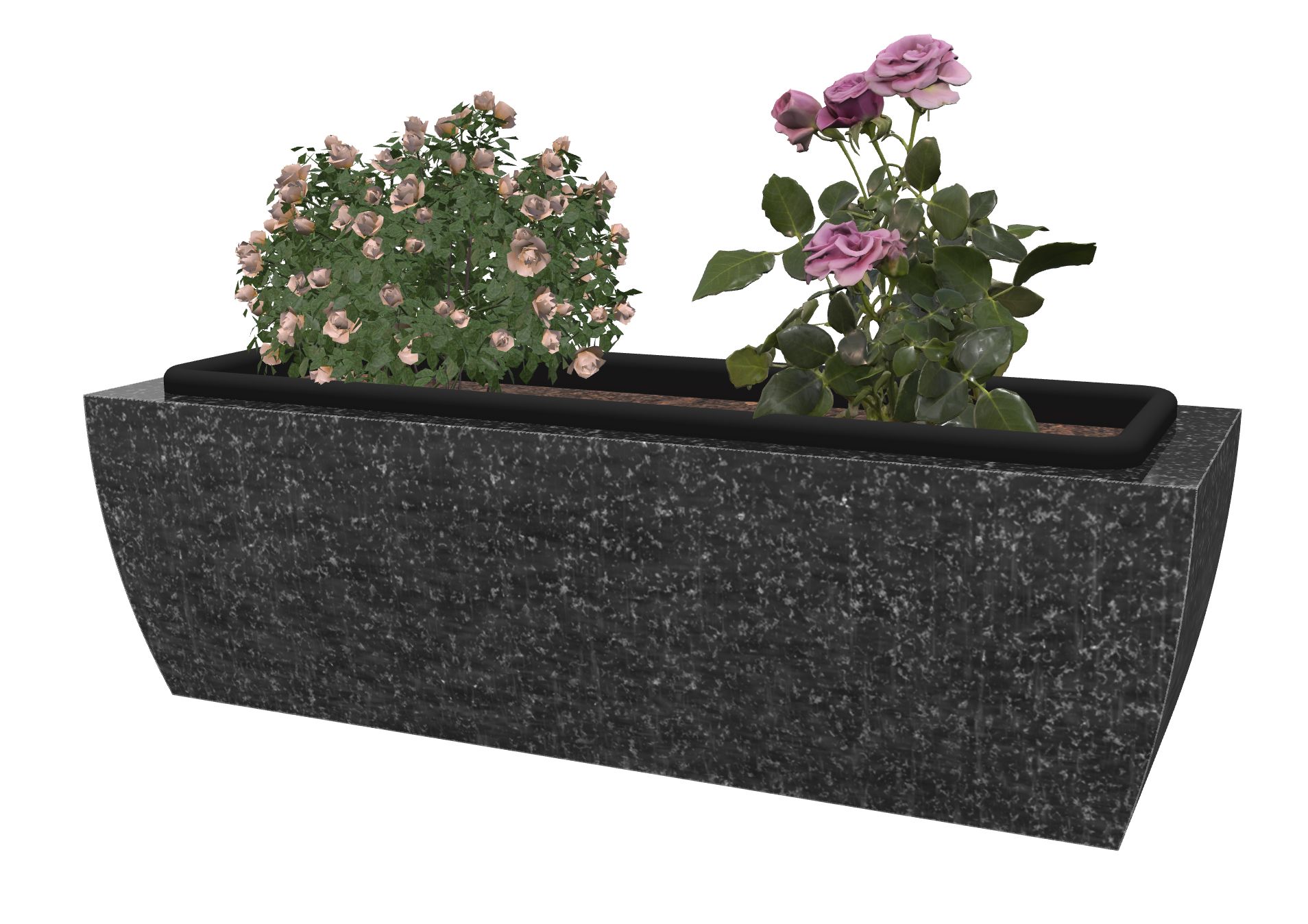 Rendu JARDINIERE GALBEE 66 x 23 x 20h AVEC BAC PLASTIQUE avec le granit undefined