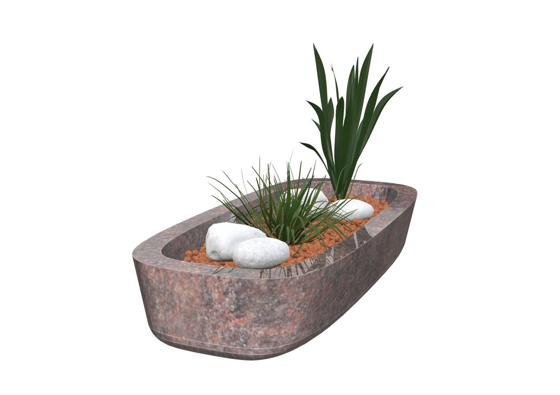 Rendu Jardinière Trévise 80x36x14h avec le granit undefined