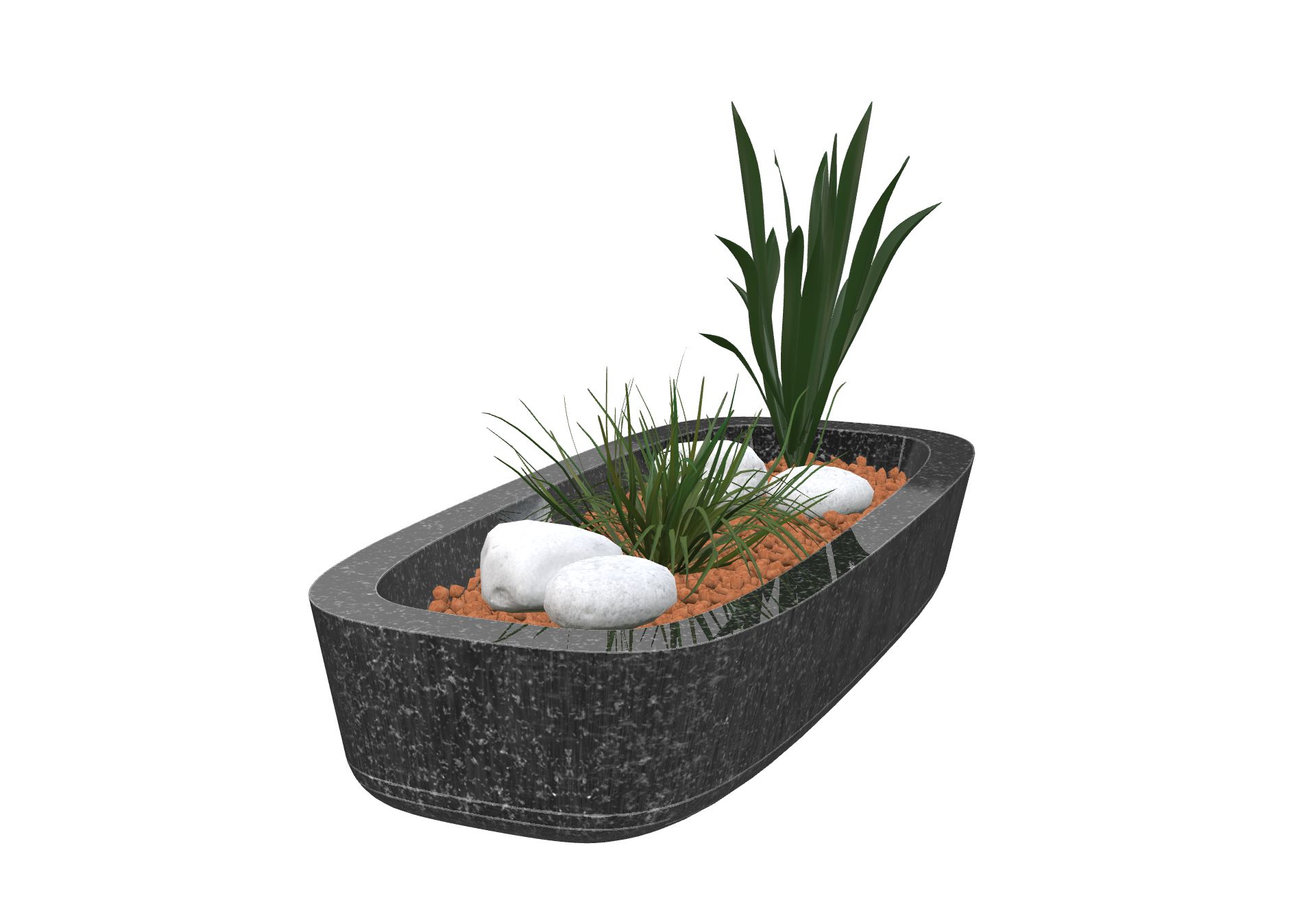 Rendu Jardinière Trévise 80x36x14h avec le granit undefined