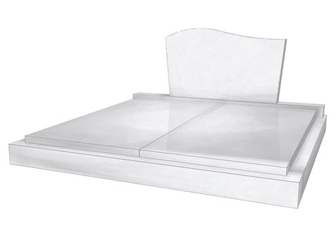 Dessin Monument double forme 4 Pièces tombales jointives