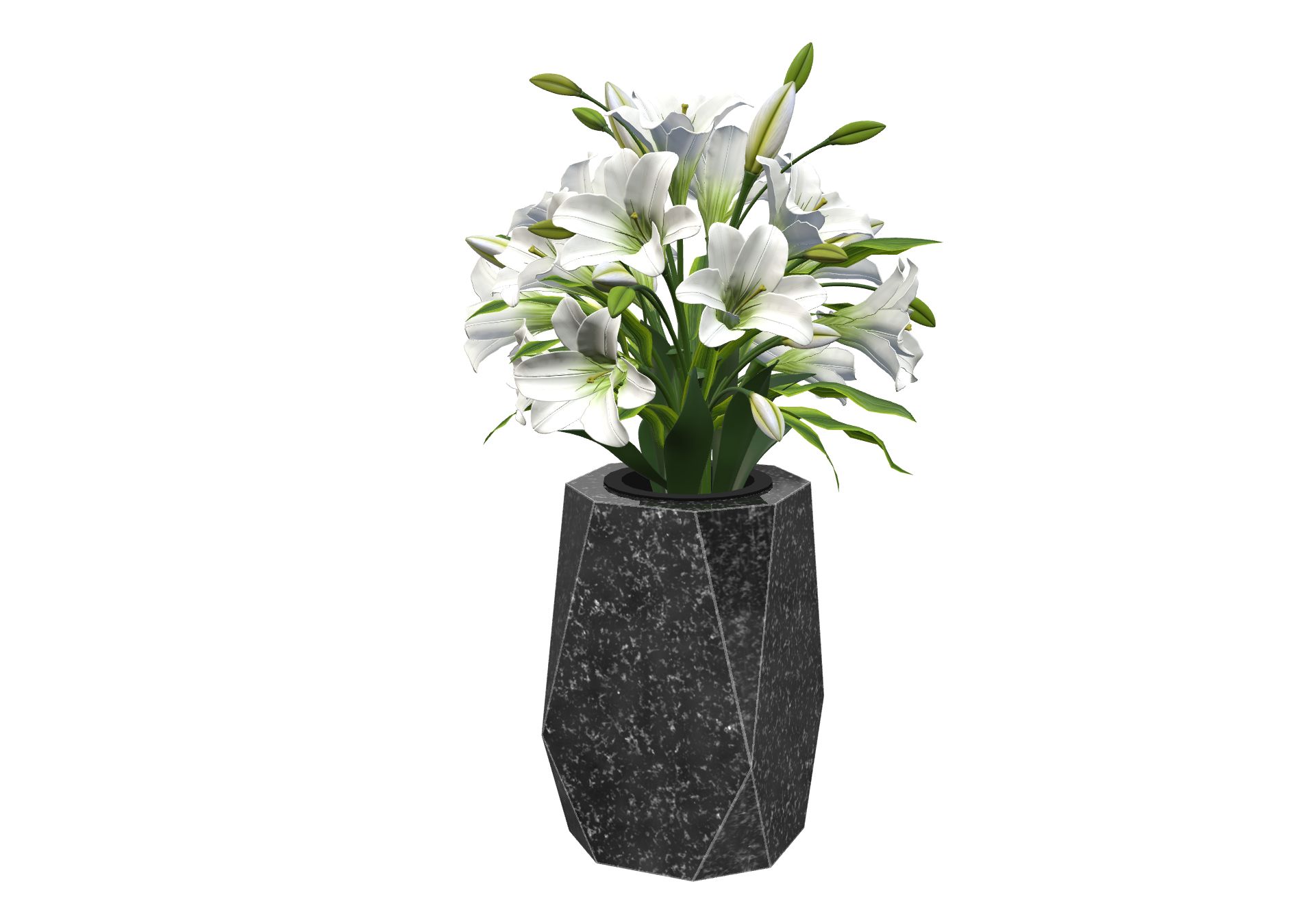 Rendu Vase 8 pans avec le granit undefined