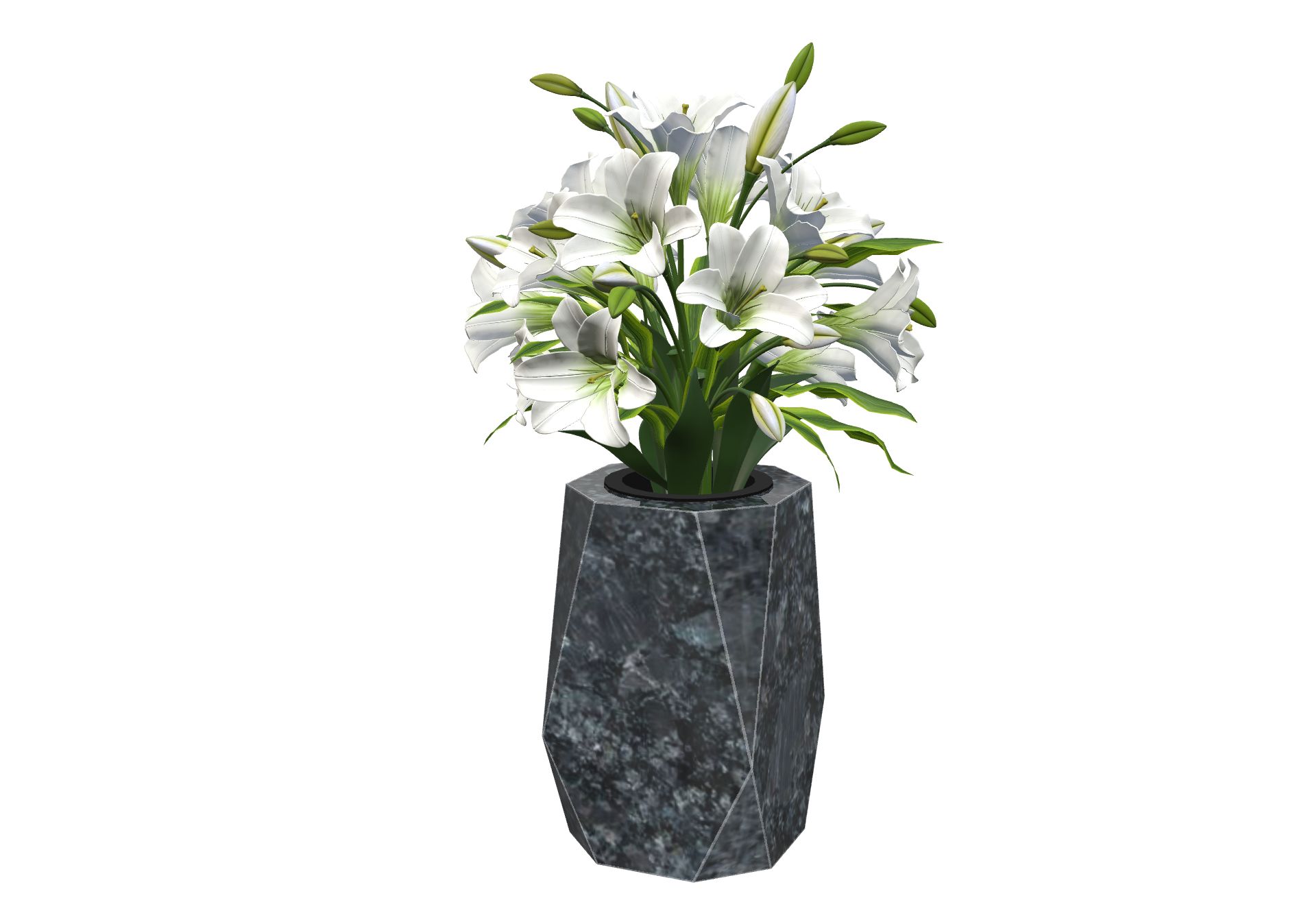 Rendu Vase 8 pans avec le granit undefined