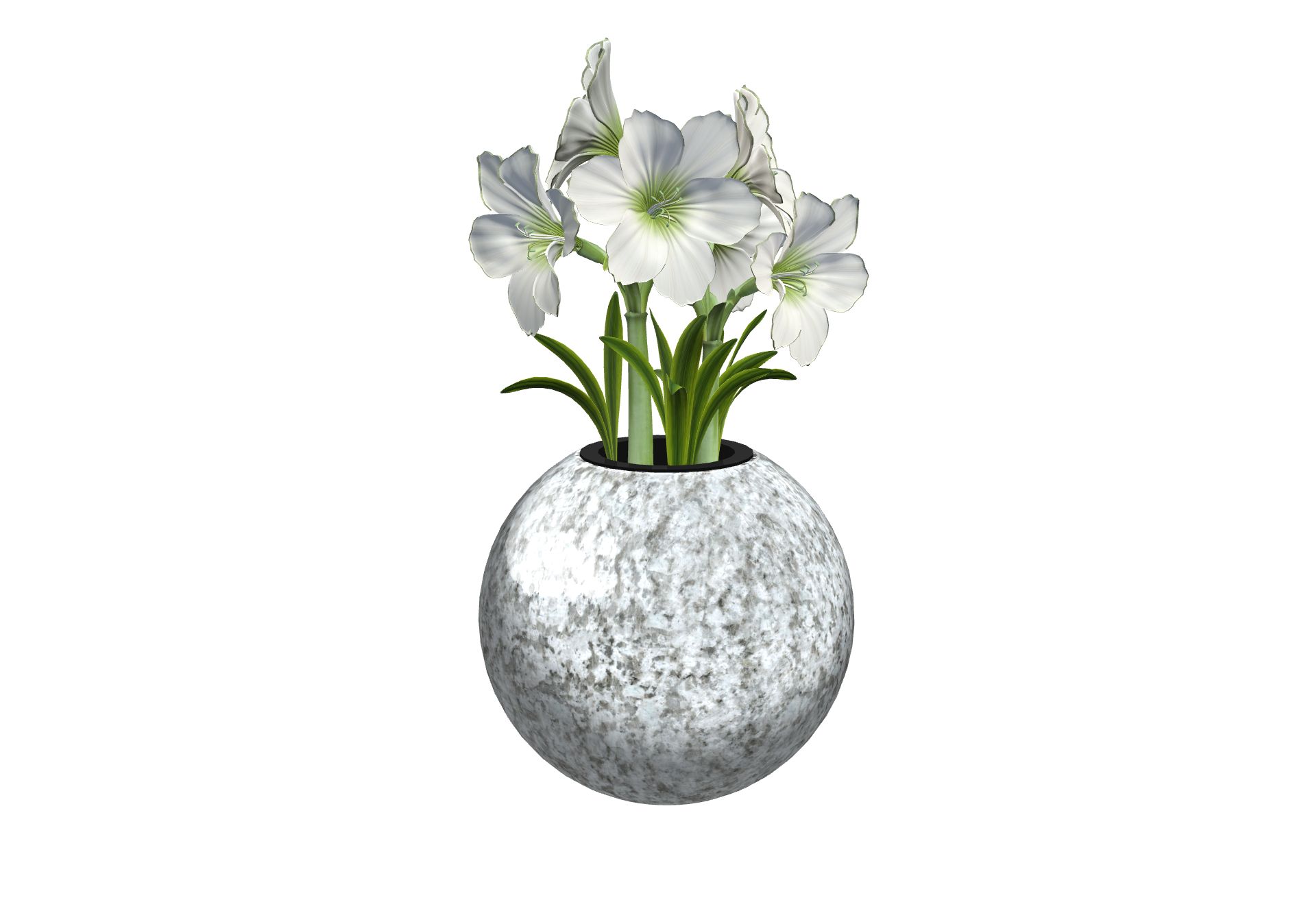 Rendu VASE BOULE avec le granit undefined