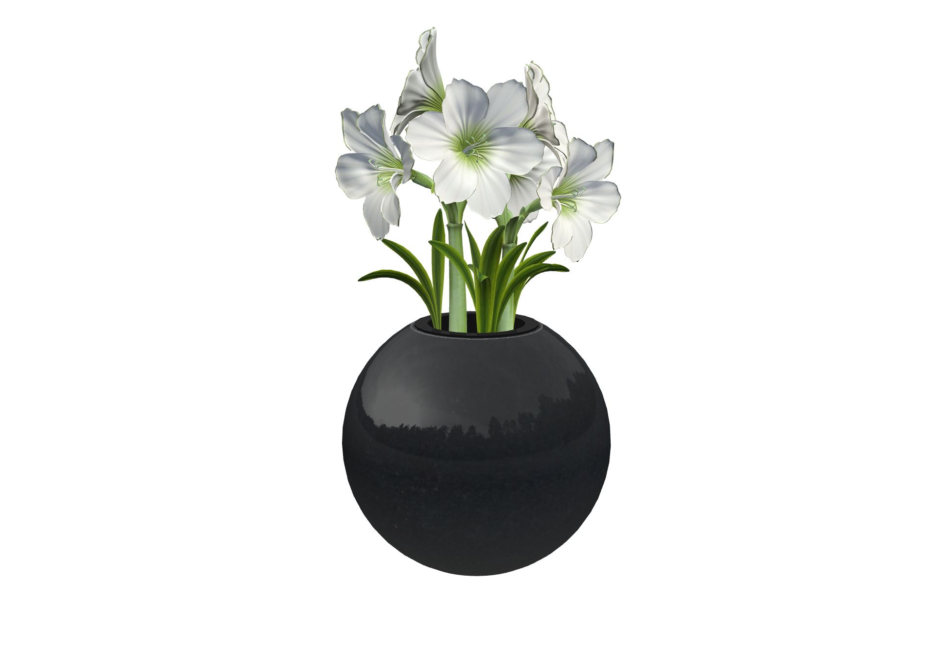 Rendu VASE BOULE avec le granit undefined