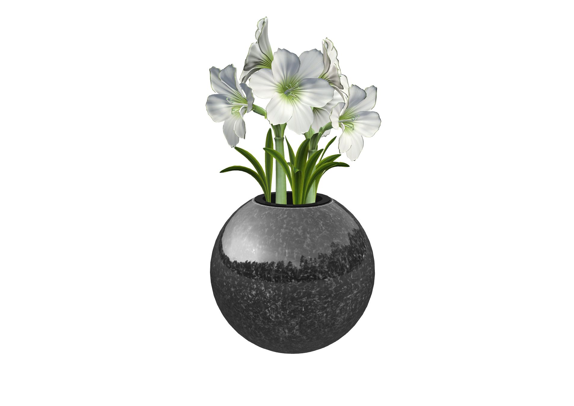 Rendu VASE BOULE avec le granit undefined