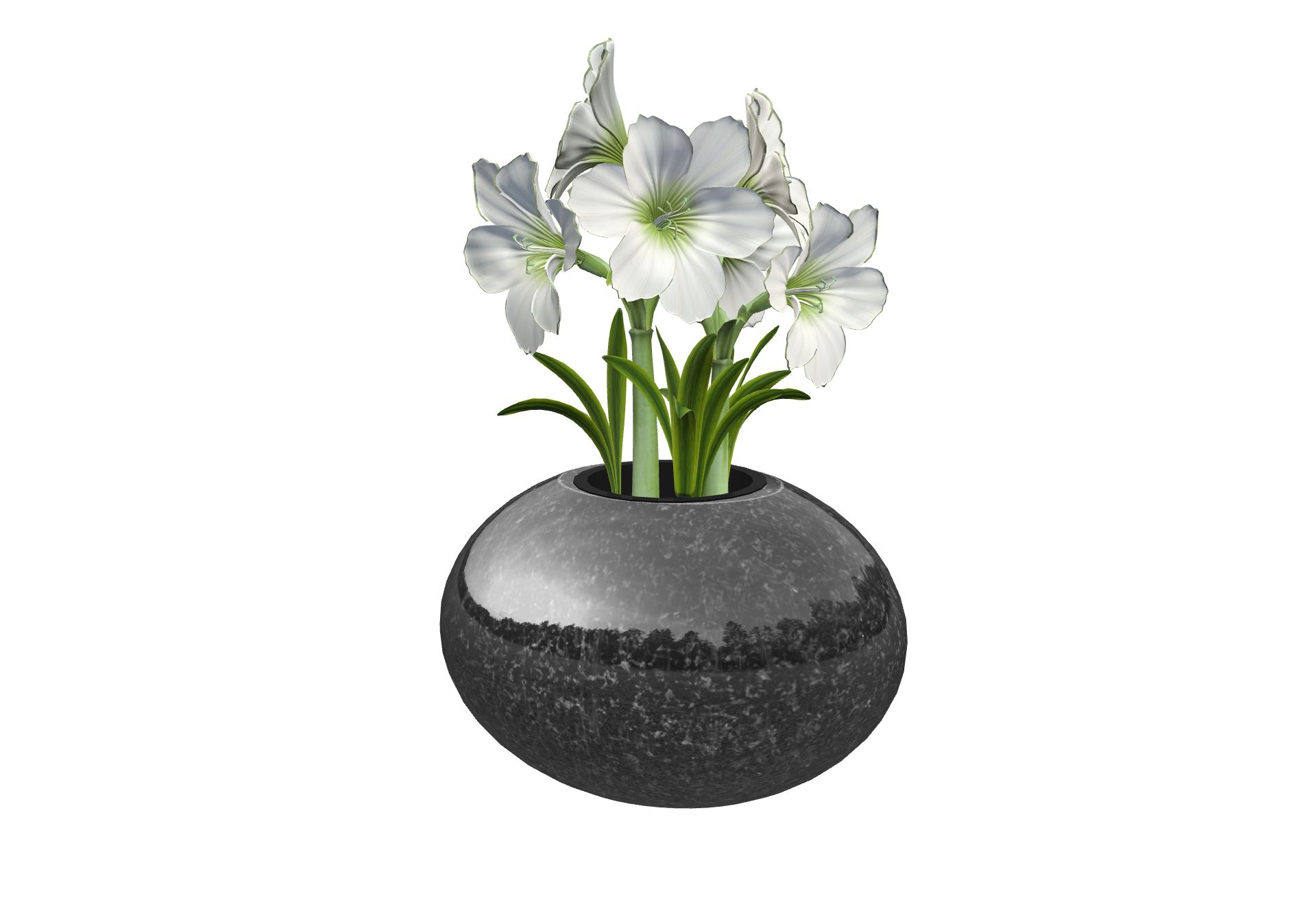 Rendu Vase Soliflore Galet avec le granit undefined