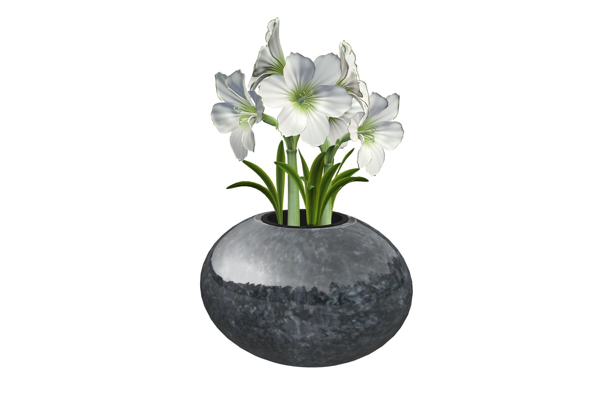 Rendu Vase Soliflore Galet avec le granit undefined