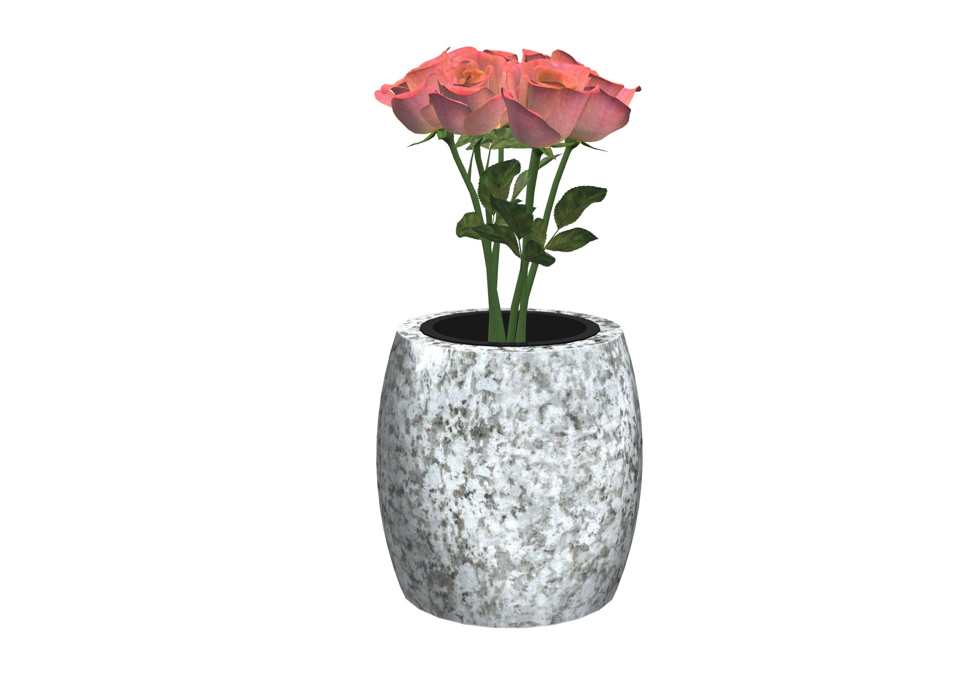 Rendu Vase Soliflore Olive avec le granit undefined