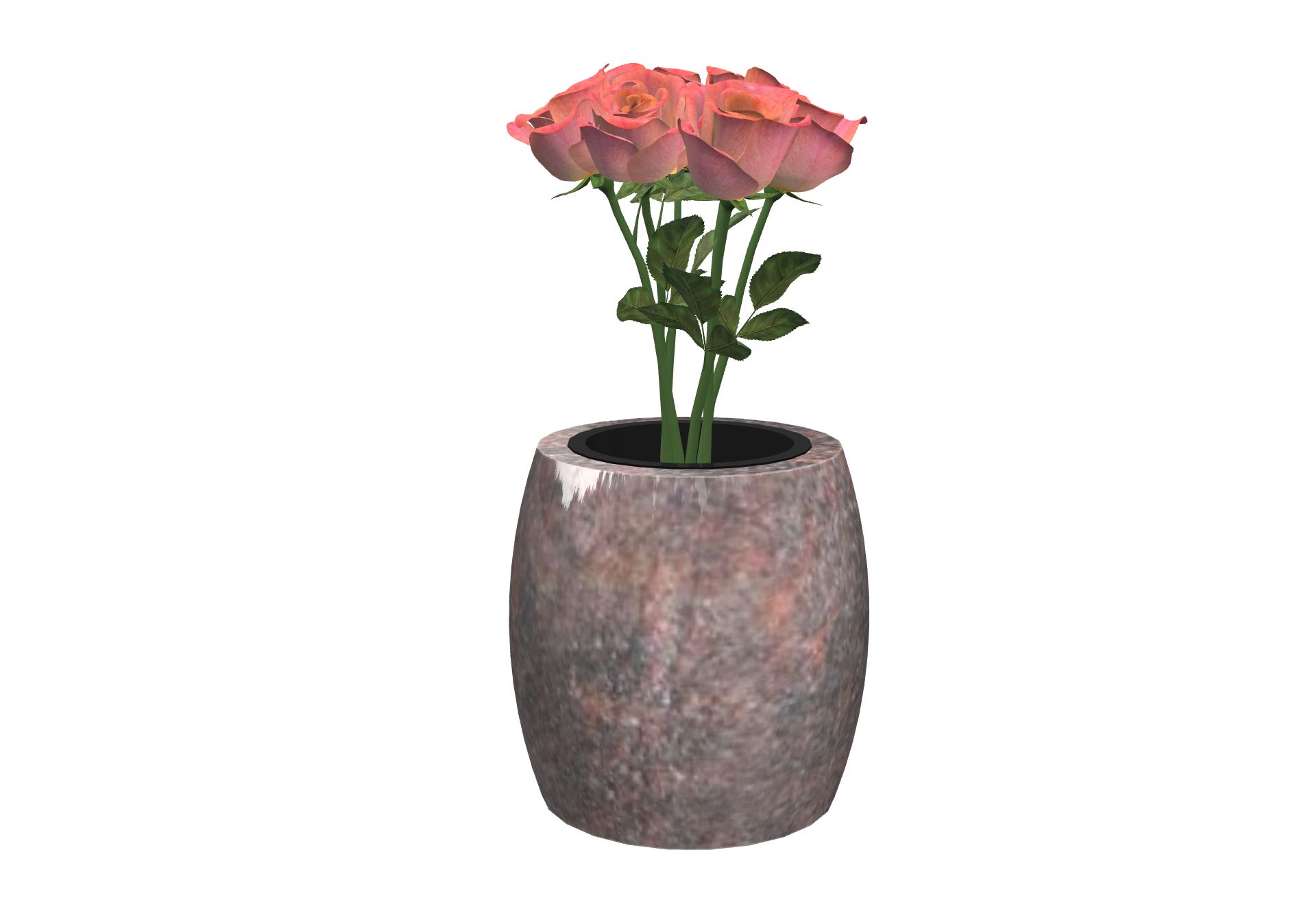 Rendu Vase Soliflore Olive avec le granit undefined