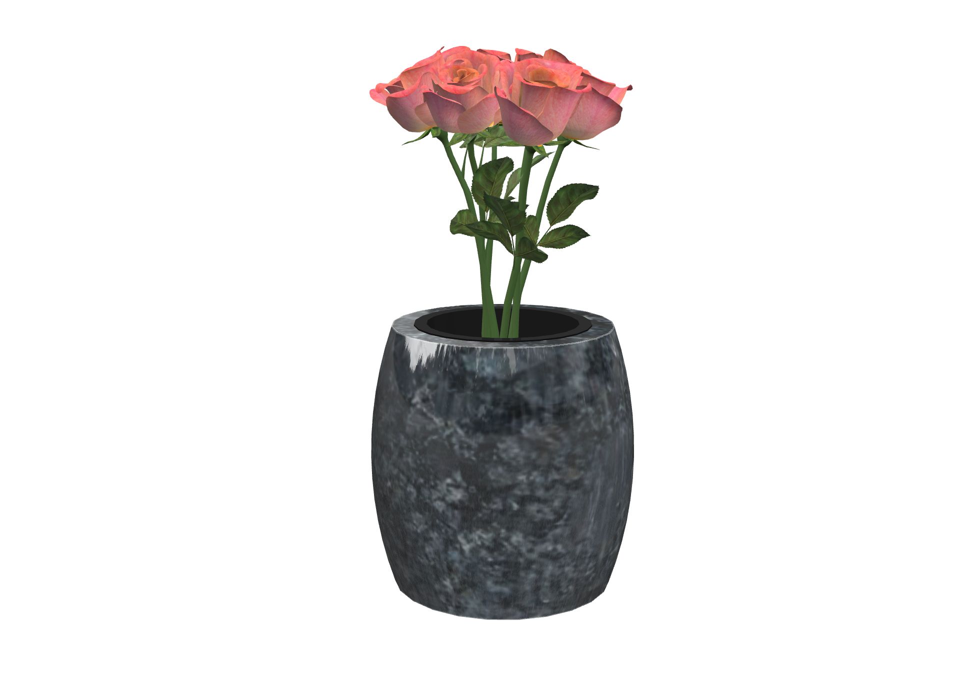 Rendu Vase Soliflore Olive avec le granit undefined