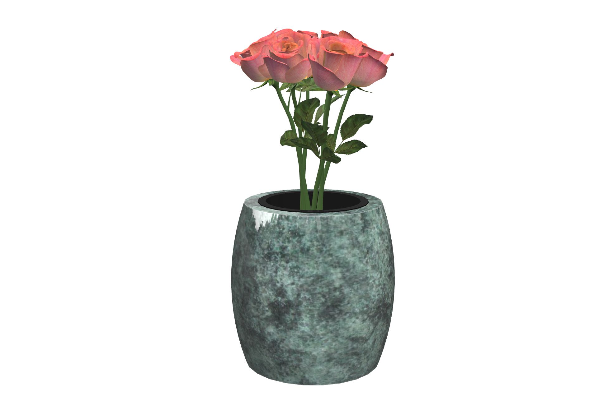 Rendu Vase Soliflore Olive avec le granit undefined